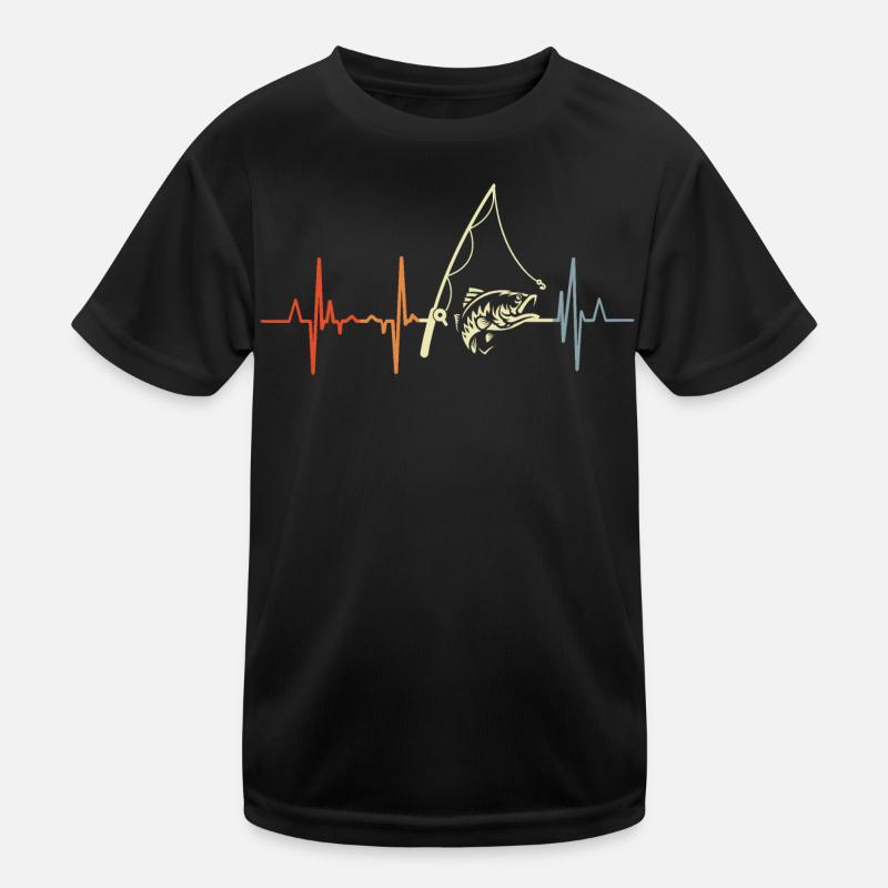 Vintage Angler Herzschlag Kinder Funktions-T-Shirt