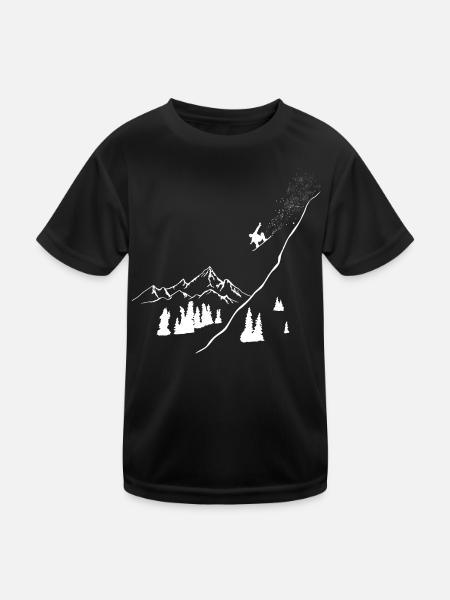 Snowboarders, Winter sports, Mountains, Snowboard, Snow - Kids Functional T-Shirt - black - Front