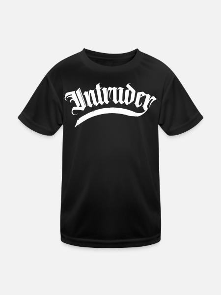 intruder hacker eindringling clan sticker computer - Kinder Funktions-T-Shirt - Schwarz - Vorne