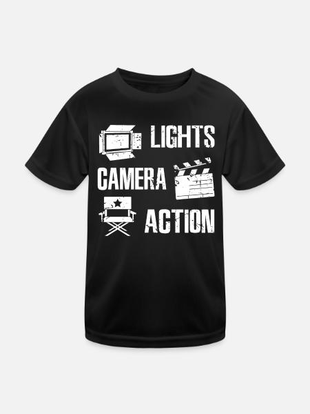 Filmemacher - Kinder Funktions-T-Shirt - Schwarz - Vorne