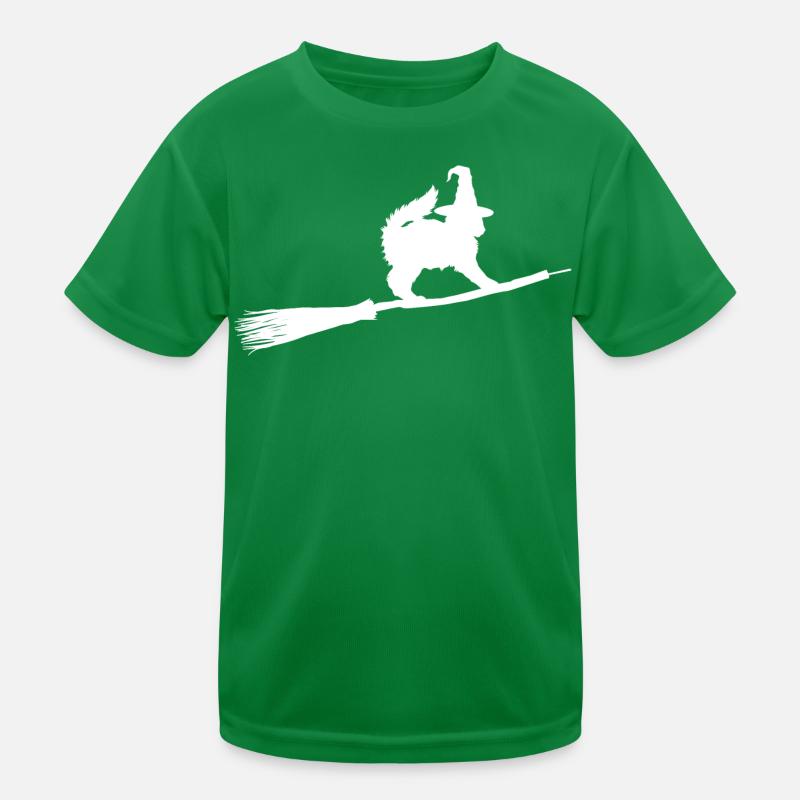 Katzen Hexe Kinder Funktions-T-Shirt