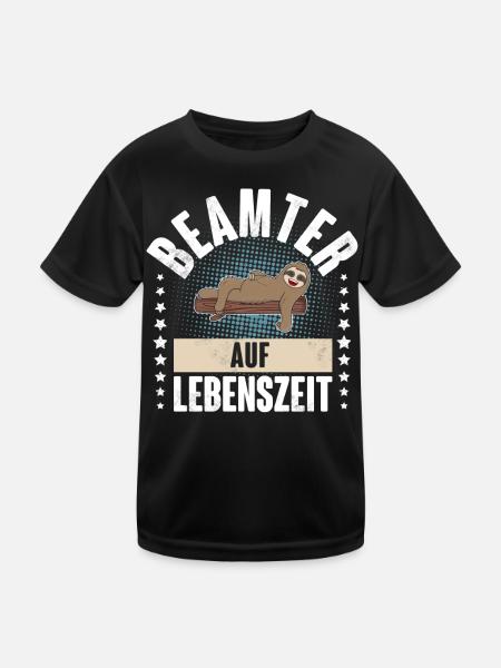 Beamter auf Lebenszeit - Kinder Funktions-T-Shirt - Schwarz - Vorne