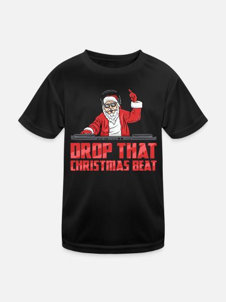 DJ Santa - Kids Functional T-Shirt - black - Front