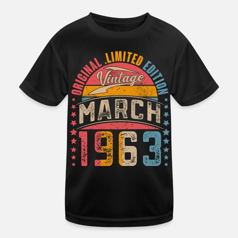 1963 Année de naissance Mars Anniversaire T-shirt sport Enfant