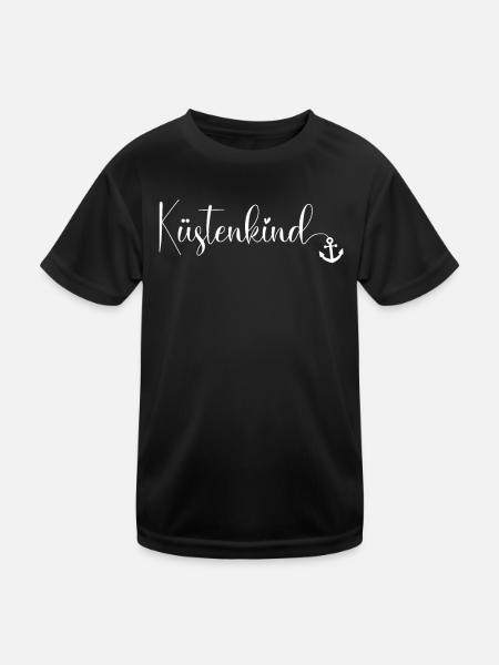 Küstenkind Low German Coast North Sea - Kids Functional T-Shirt - black - Front