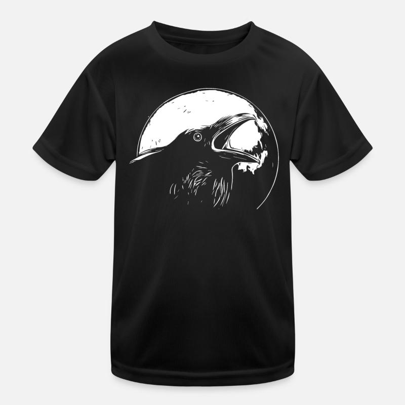 Raven in the full moon Kids Functional T-Shirt