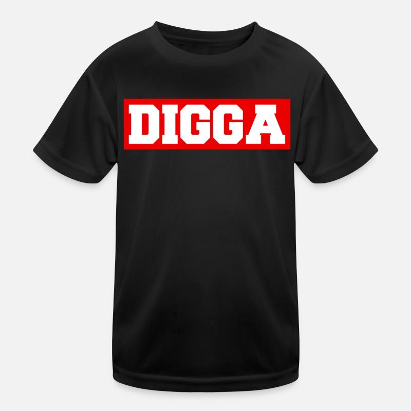 Digga - Kinder Funktions-T-Shirt - Schwarz