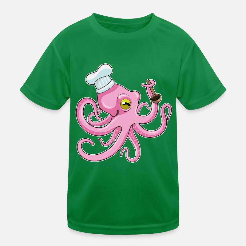 Krake Koch Kochlöffel Kochen Kinder Funktions-T-Shirt
