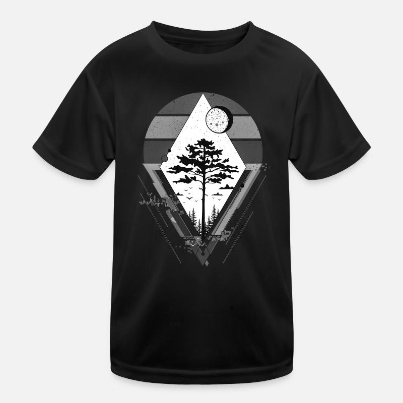 Mystical Tree Sacred Geometry Kids Functional T-Shirt