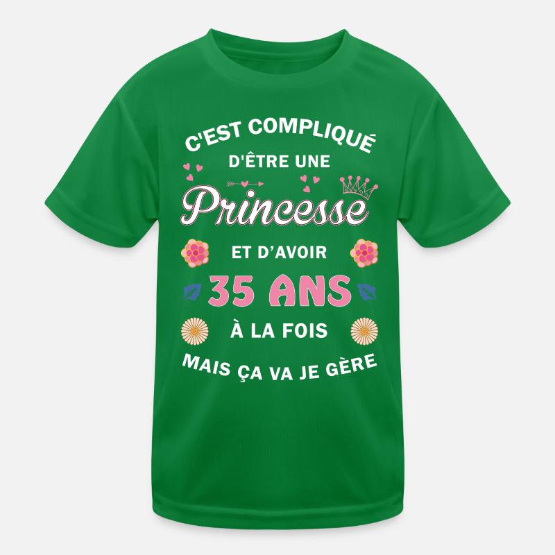 Cadeau 35 ans Princesse 35e Anniversaire Humour T-shirt sport Enfant
