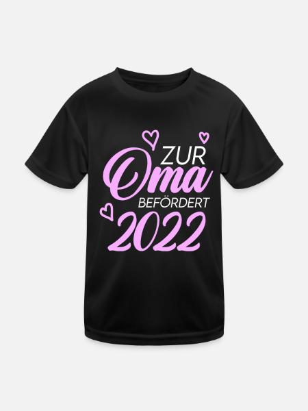 Oma 2022 - Kinder Funktions-T-Shirt - Schwarz