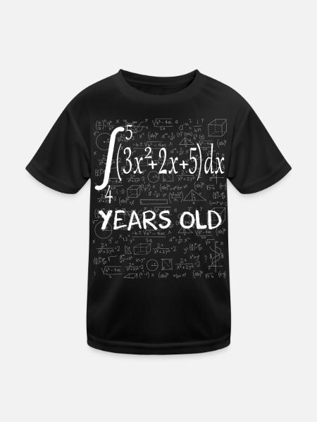 75th birthday 75 years mathematical integral - Kids Functional T-Shirt - black - Front