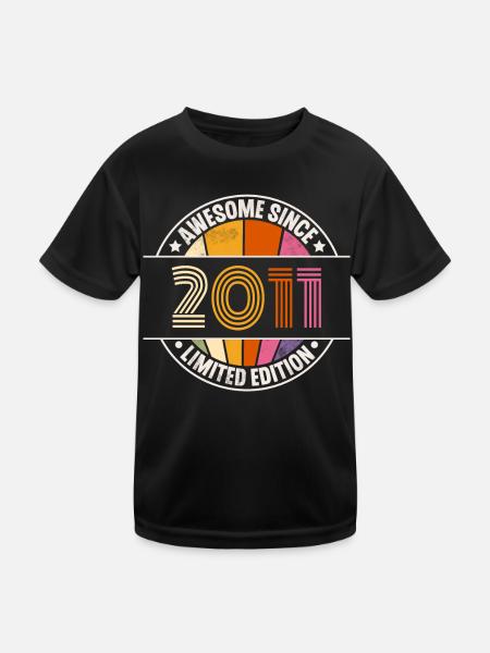 2011 Geburtsjahr Jahrgang Geburtstag Baujahr - Kinder Funktions-T-Shirt - Schwarz