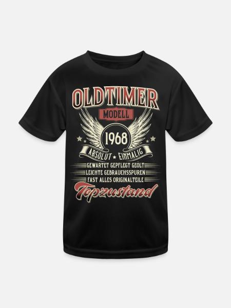 1968 Geboren Geburtstag Oldtimer - Kinder Funktions-T-Shirt - Schwarz