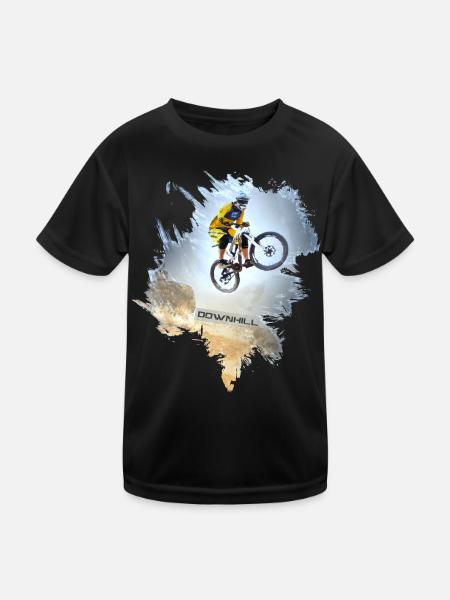 Mountainbike | Mountainbiker | Downhill - Kinder Funktions-T-Shirt - Schwarz