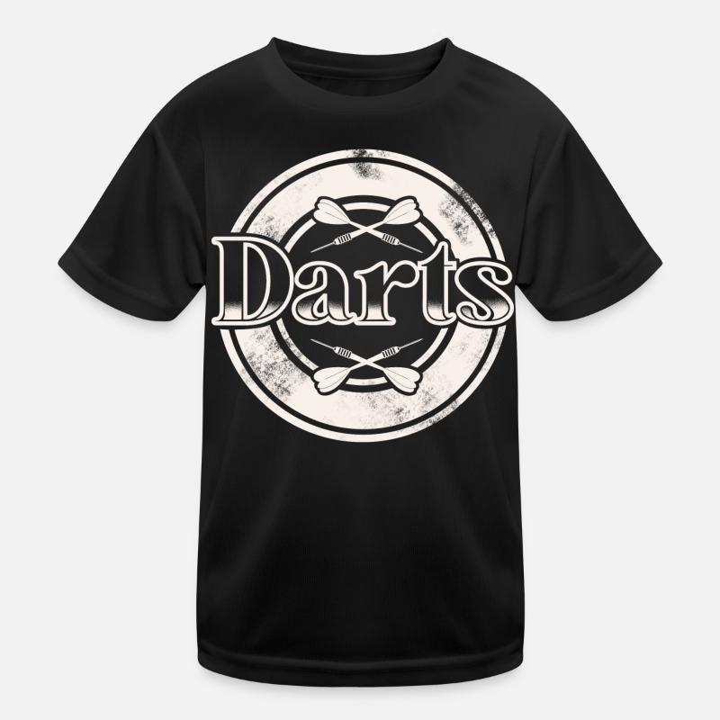 Dart Darten Darts - Kinder Funktions-T-Shirt - Schwarz