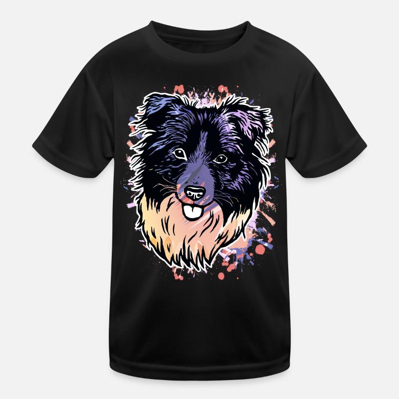 Border Collie éclaboussures de couleur T-shirt sport Enfant