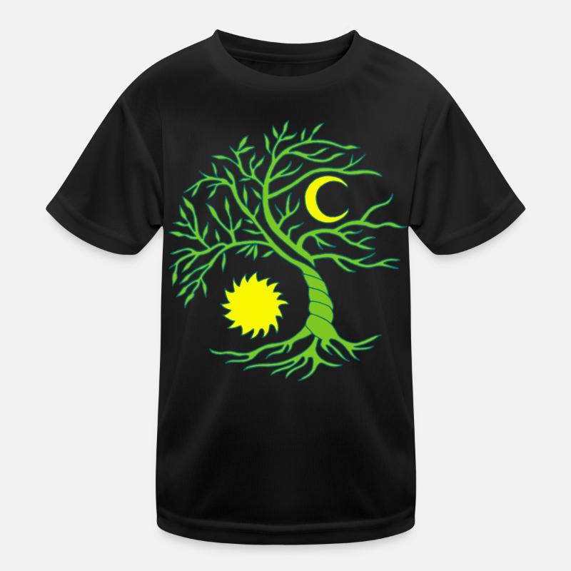 Baum des Lebens Sonne und Mond Kinder Funktions-T-Shirt