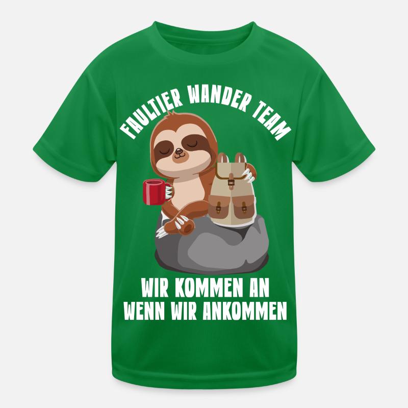 Faultier Gruppe Wandergruppe Berg Wanderung Kinder Funktions-T-Shirt