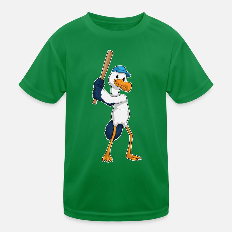 Stork Baseball Baseball Bat Kids Functional T-Shirt