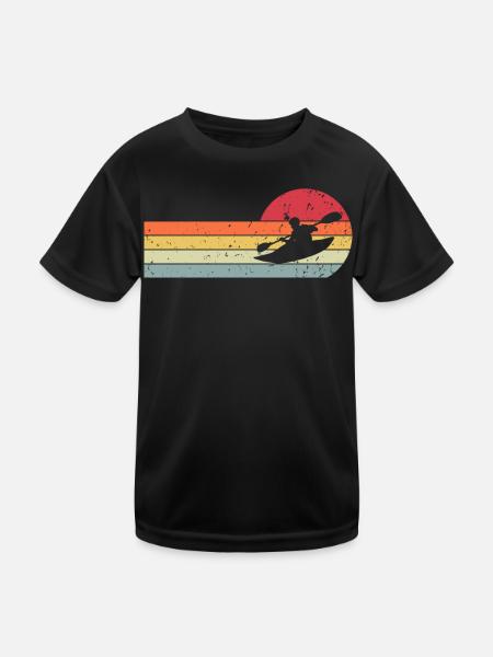 Kajak Kajakfahren - Kinder Funktions-T-Shirt - Schwarz - Vorne