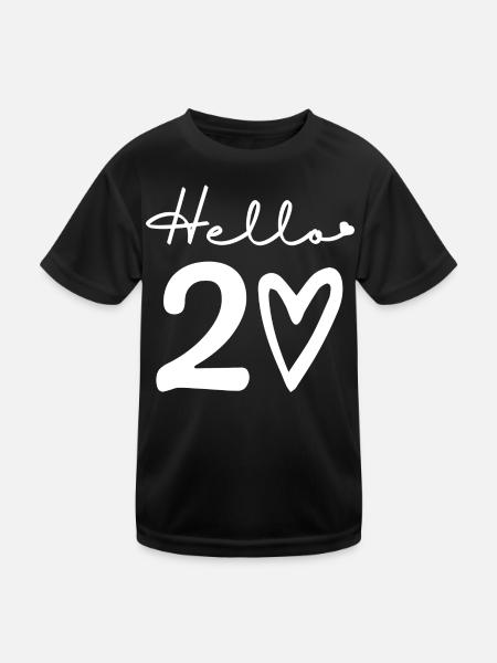hello 20. 20th birthday - Kids Functional T-Shirt - black - Front