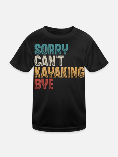 Kajak Kajakfahrer Kajaker - Kinder Funktions-T-Shirt - Schwarz - Vorne