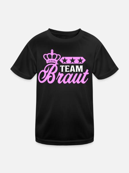 Junggesellinnenabschied - Team Braut JGA Frauen - Kinder Funktions-T-Shirt - Schwarz - Vorne
