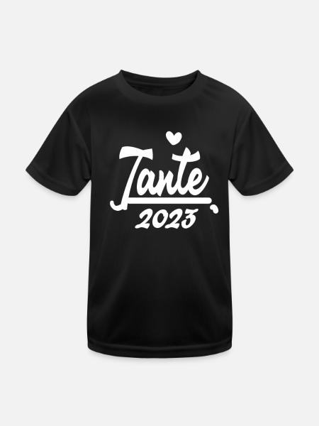 Tante 2023 - Tante werden - Kinder Funktions-T-Shirt - Schwarz - Vorne
