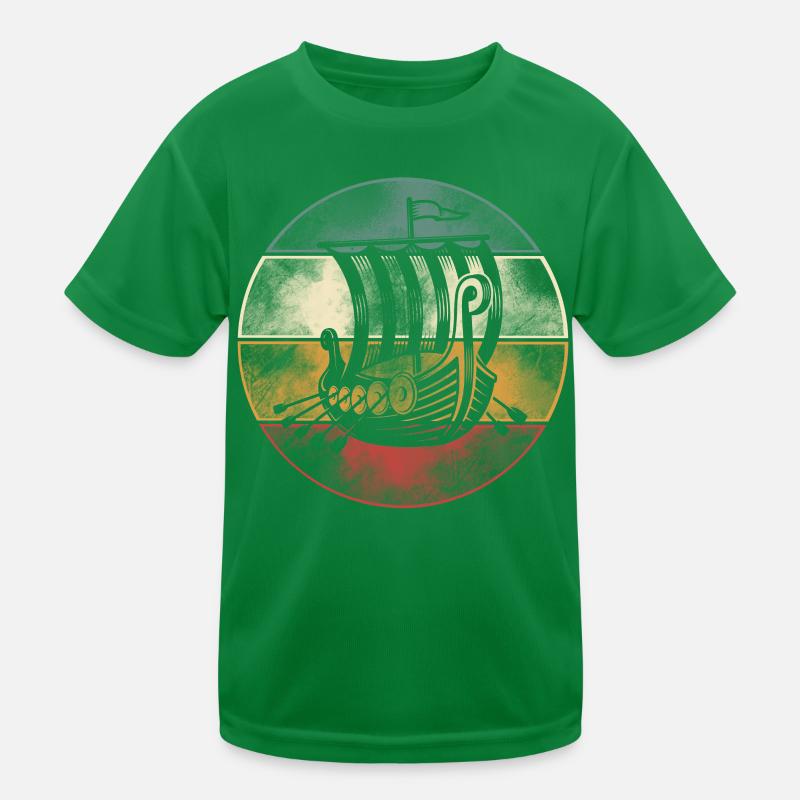 Wikinger Boot, Drachenboot Langschiff Kinder Funktions-T-Shirt
