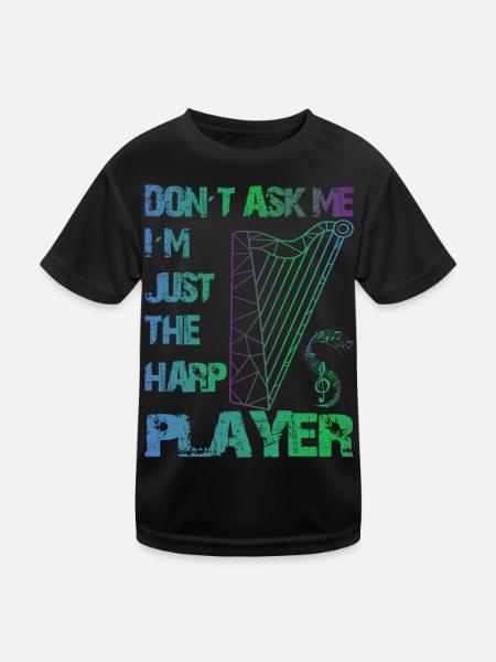 Harfen Spieler - Kinder Funktions-T-Shirt - Schwarz