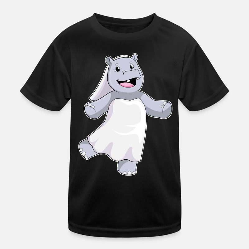 Nilpferd Braut Schleier Hochzeit Kinder Funktions-T-Shirt