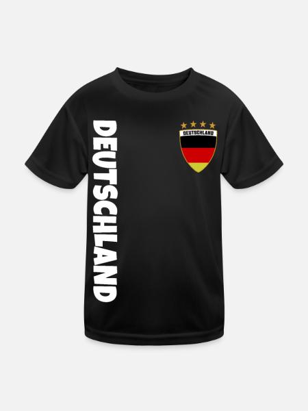 Fußball Deutschland EM 2024 Meister - Kinder Funktions-T-Shirt - Schwarz - Vorne