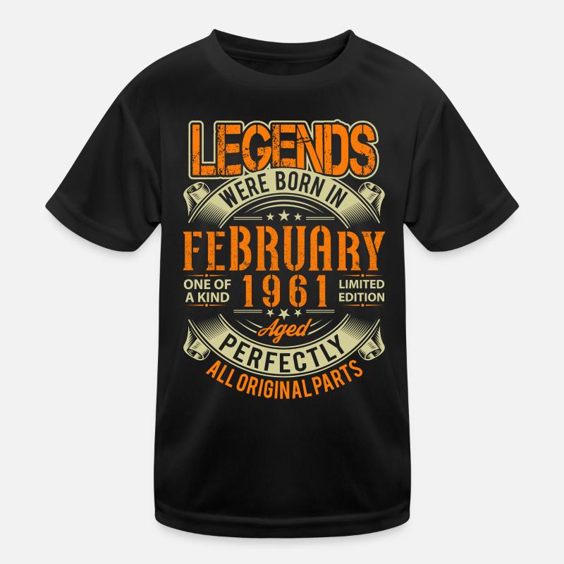 1961 Février Anniversaire Légende T-shirt sport Enfant