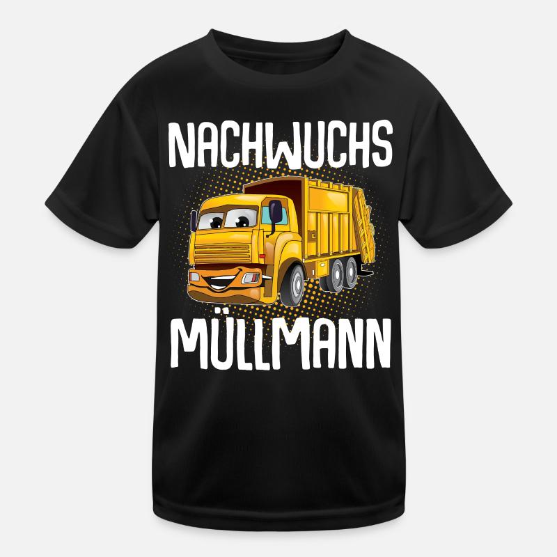 Nachwuchs Müllmann - Kinder Funktions-T-Shirt - Schwarz