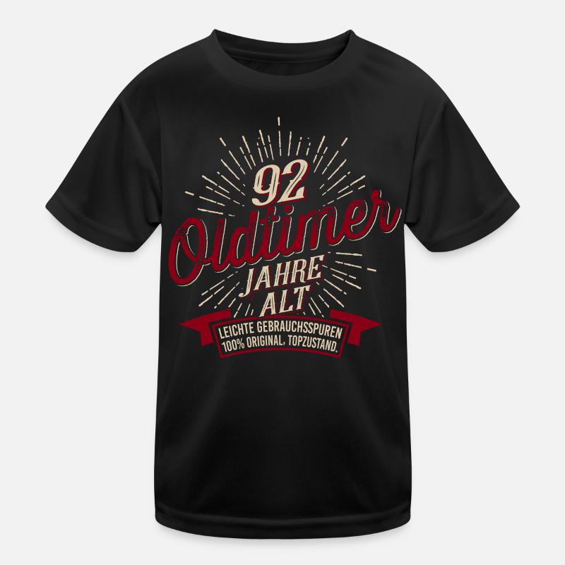 92. Geburtstag Oldtimer Kinder Funktions-T-Shirt