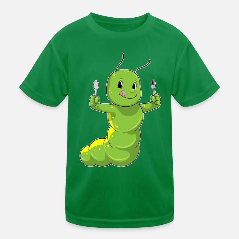 Raupe Besteck Kochen Küche Kinder Funktions-T-Shirt
