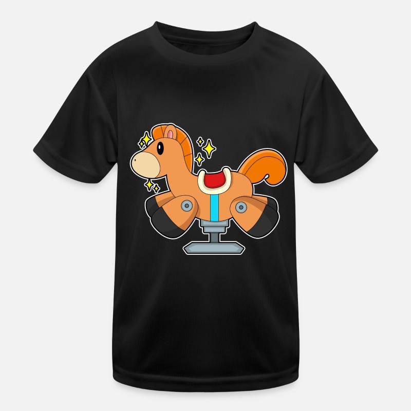 Süßes Schaukelpferd Kinder Funktions-T-Shirt
