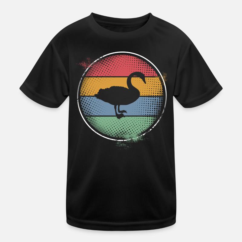Schwan - Kinder Funktions-T-Shirt - Schwarz
