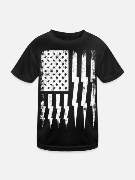Patriotischer Elektriker - Kinder Funktions-T-Shirt - Schwarz - Vorne