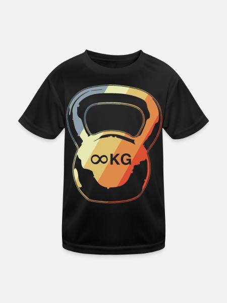 Ball dumbbell - Kids Functional T-Shirt - black - Front