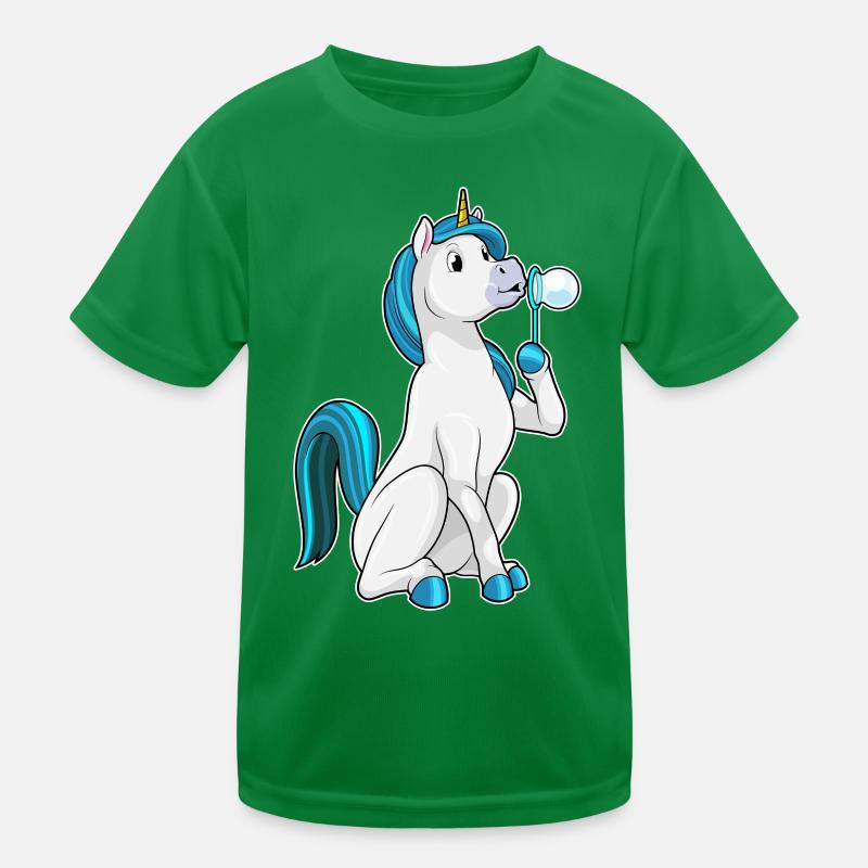 Unicorn Soap Bubbles Kids Functional T-Shirt