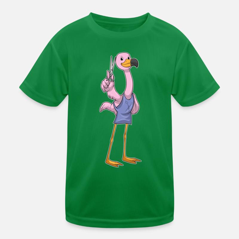Flamingo Hairdressing Scissors Kids Functional T-Shirt