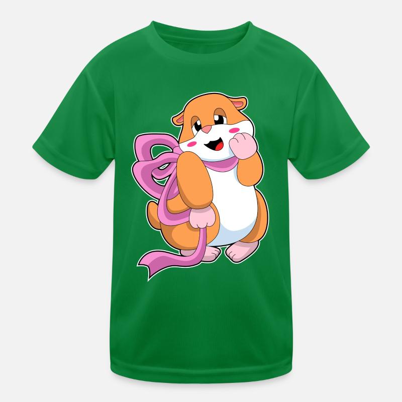 Hamster Bow Kids Functional T-Shirt