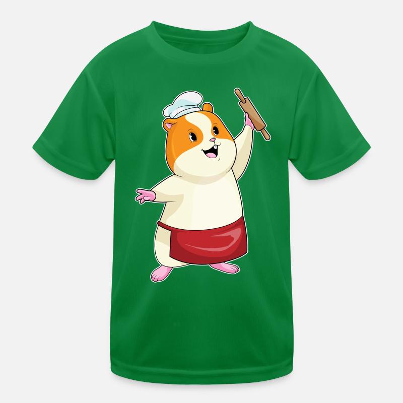 Hamster Bäcker Nudelholz Backen Kinder Funktions-T-Shirt