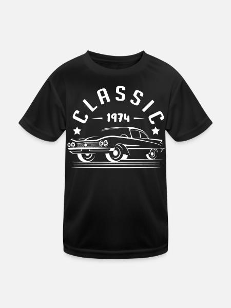 Klassisch 1974. - Kinder Funktions-T-Shirt - Schwarz - Vorne