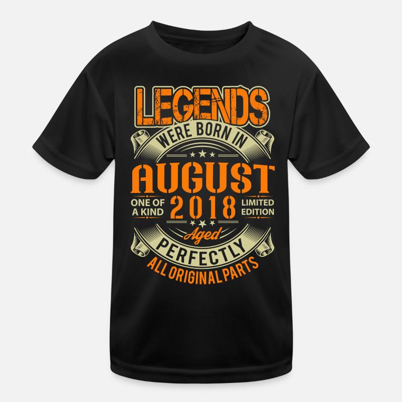 2018 August Geburtstag Legende - Kinder Funktions-T-Shirt - Schwarz