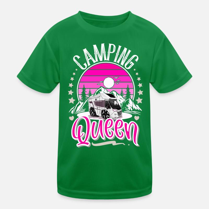 Camping Queen Camper Campen Oma Kinder Funktions-T-Shirt