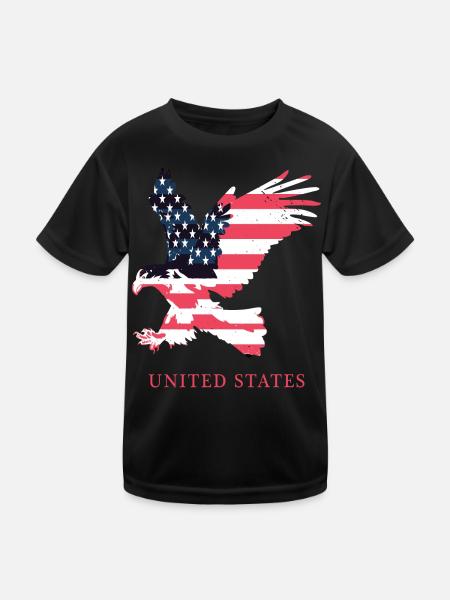 American Adler - Kinder Funktions-T-Shirt - Schwarz