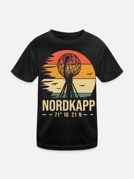 Nordkap Nordkap Norwegen - Kinder Funktions-T-Shirt - Schwarz
